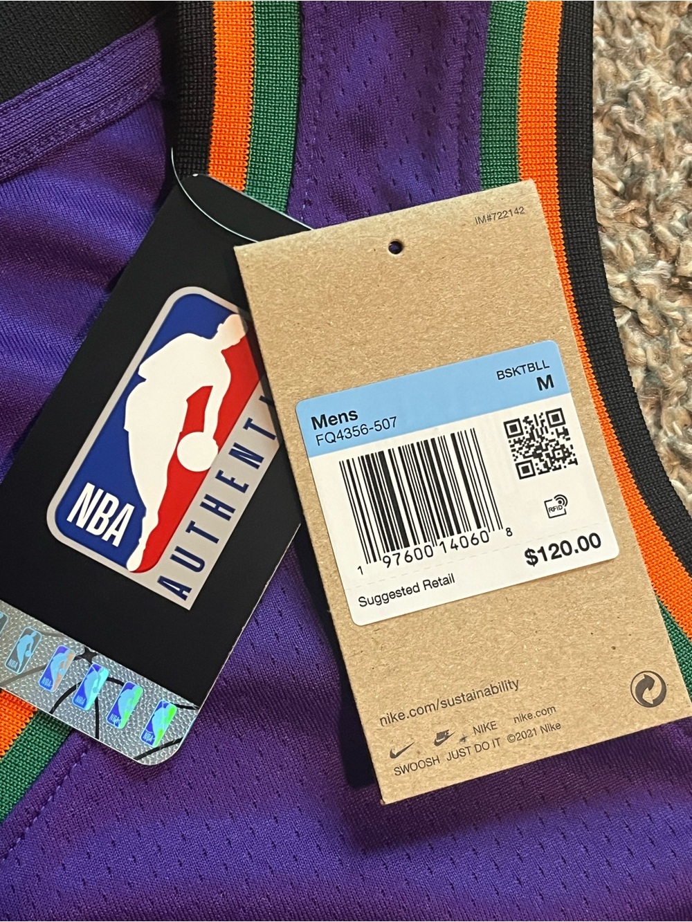 NBA Nike Phoenix Suns City Edition 2024-25 Kevin Durant Jersey Men’s Medium NWT - Picture 7 of 13